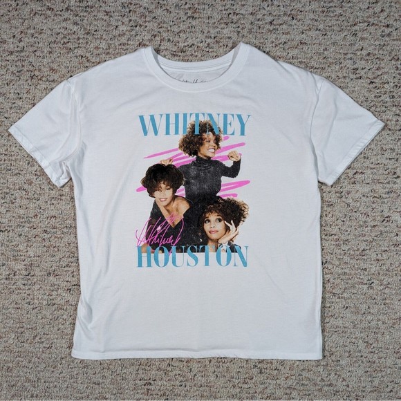 Whitney Houston T-Shirt Youth XXL(18) Short Sleeve Graphic White Retro Pop 2021 - Picture 1 of 5